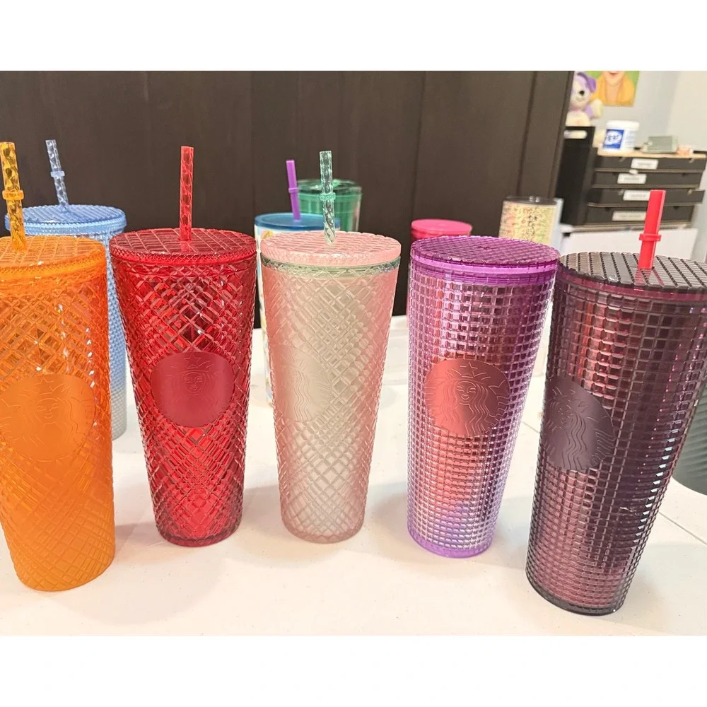 Starbucks Jewel Tone Tumbler Lot 5 Ruby Mango Pink Purple Green 24 oz